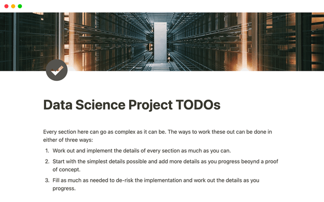 Data Science Project ToDos