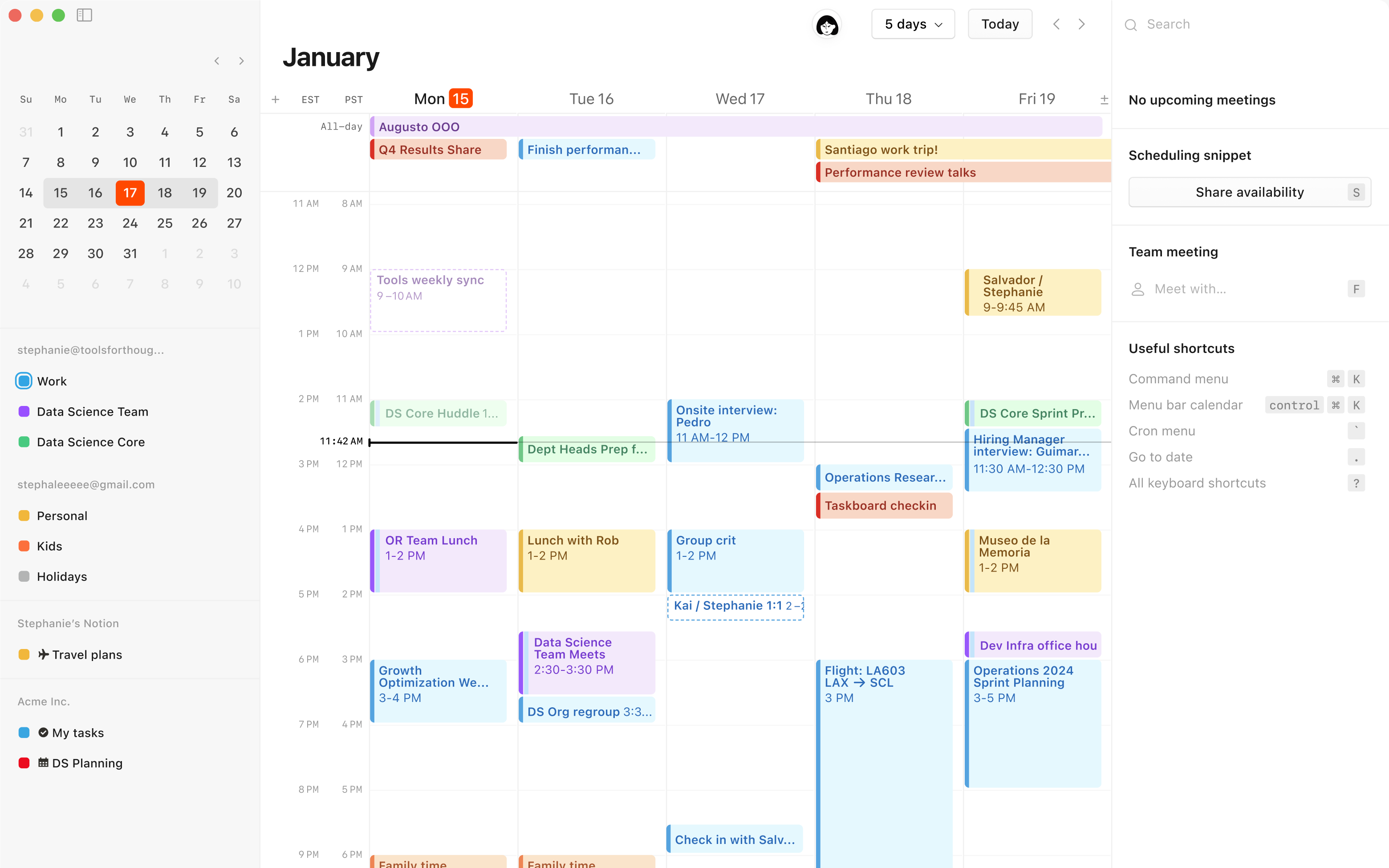 צילום מסך של Notion Calendar במחשב